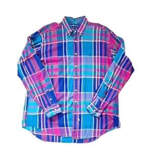 Multi color pink ralph lauren pink XL mens shirt.
